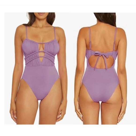 BECCA Women's Standard Color Code Shirred One Piece swimsuit - Picture 1 of 6